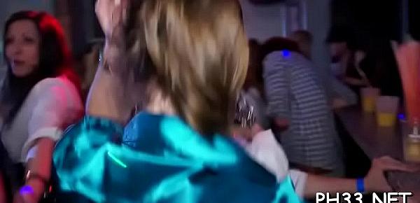  Tons of oral-job from blondes and massing group sex at night club